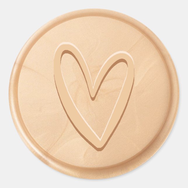 Amour Coeur Champagne Sticker de cire de phoque (Devant)