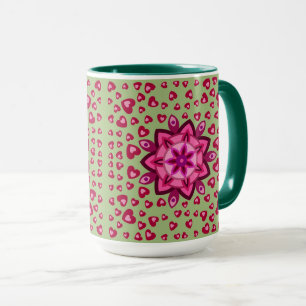 AMOUR COEUR FLEURS ANNIVERSAIRE VALENTINE MUG