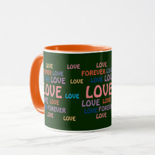 AMOUR COEUR FLEURS ANNIVERSAIRE VALENTINE MUG