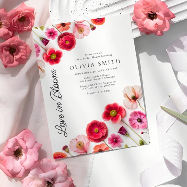 Amour dans Fête des mariées en fleur Invitation (Créateur téléchargé)