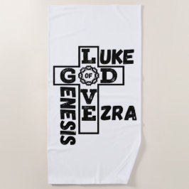Amour De Dieu Biblique Crossword Beach Serviette