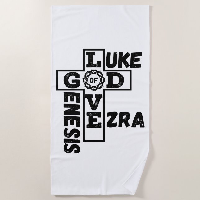 Amour De Dieu Biblique Crossword Beach Serviette (Devant)