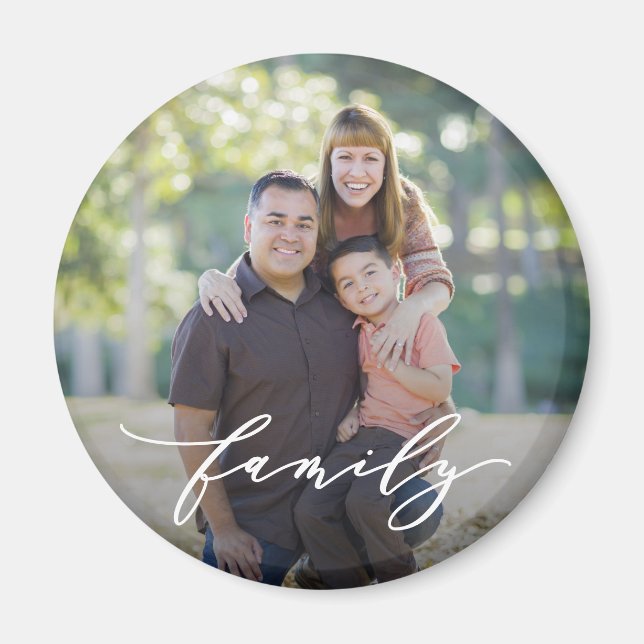 Amour de la famille Couleur modifiable Magnet phot (Devant)