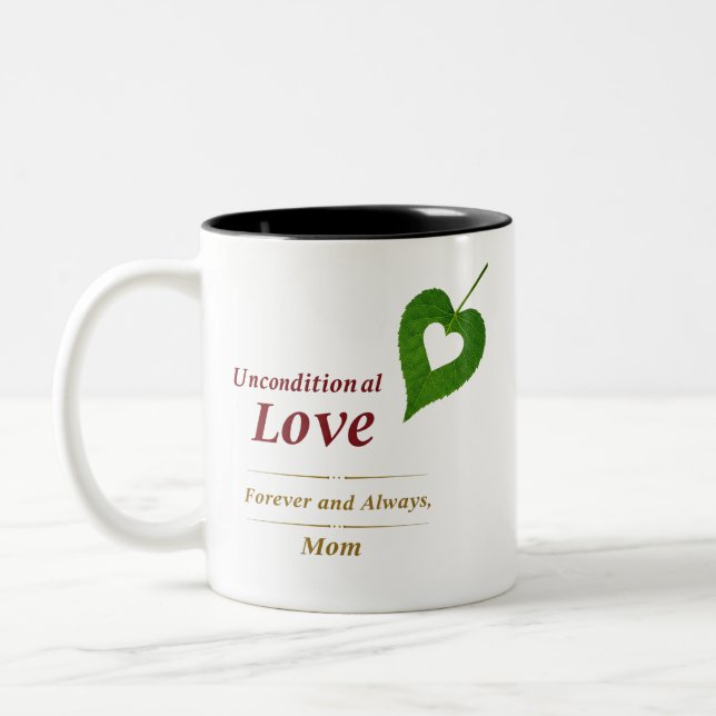Amour de la feuille du coeur - Maman Mug (Gauche)