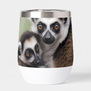 **"Amour de la mère : Mummy and Baby Lemur Cuddlin