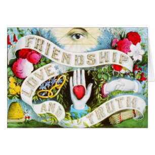 Amour de l'amitié et Vérité - Art Vintage