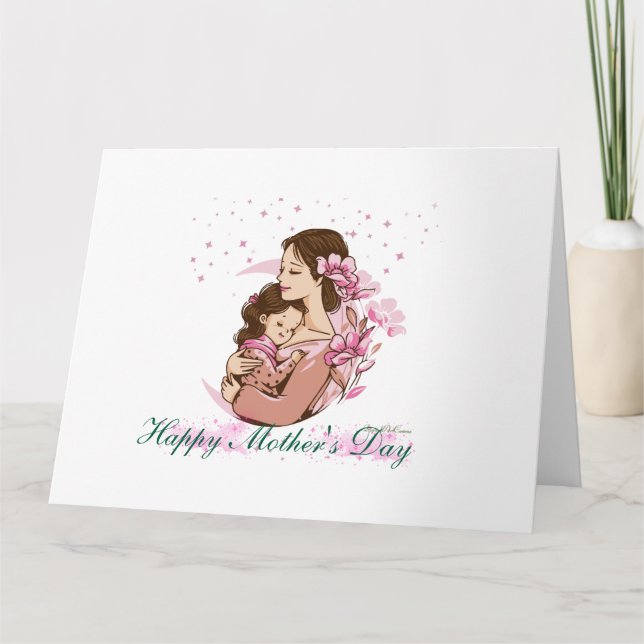 Amour de Mère et Fille – Carte de Fête des Mères (Devant)