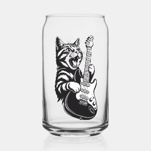 Amour de musique cool Chat rock jouant de la gui