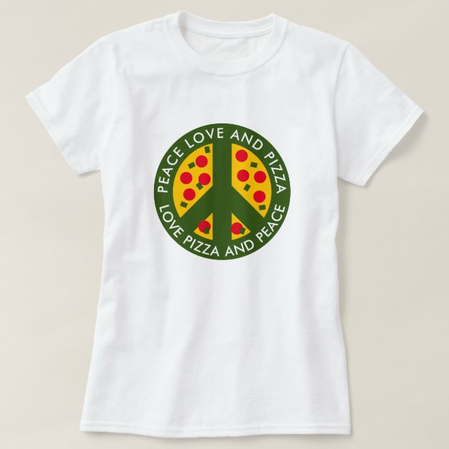 Amour de paix et pizza t-shirt drôle pour les amat (Design devant)