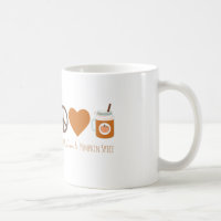 Amour de paix et tasse d'automne d'épice de