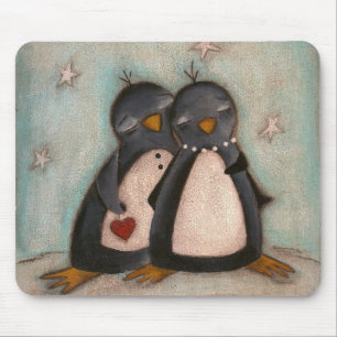 Amour de pingouin - tapis de souris