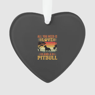 Amour de Pitbull Coucher de Soleil Rétro Chien