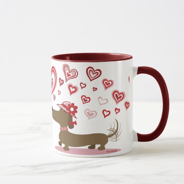 AMOUR de teckels de Valentine VOUS ! tasse (Droite)