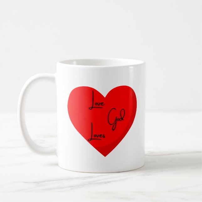 Amour Dieu aime Mug (Gauche)