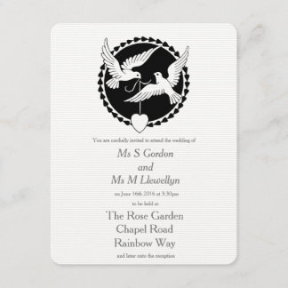 Amour Doves Élégant mariage lesbien Invitation