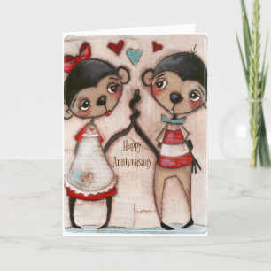 Amour du singe - Carte Anniversaire