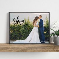 Amour Écriture Élégante Mariage Photo Art Mural