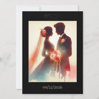 Amour en couleur plat Enregistrer la carte Date