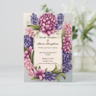 Amour en Fleur : Élégante Invitation de Mariage Fl