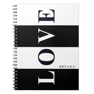 AMOUR EN NOIR & BLANC Chic Carnet personnalisé