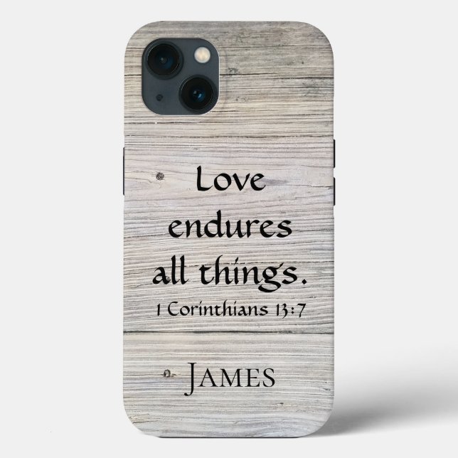 amour endure le coque iphone en bois monogramme (Verso)
