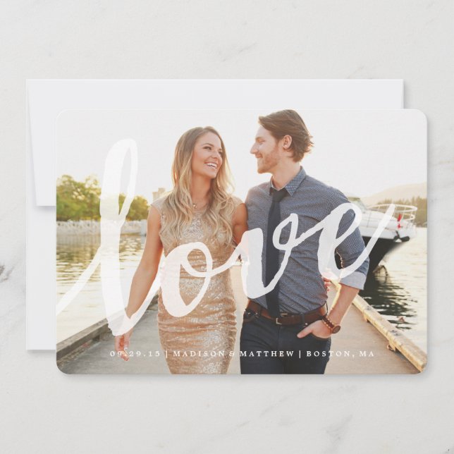 Amour | Enregistrer le Carte photo de date (Devant)
