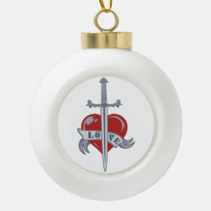 Amour épée personnalisées ornement de Noël