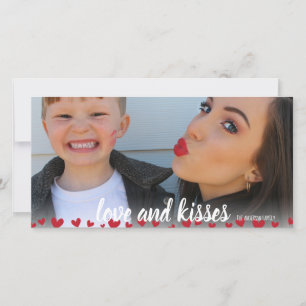Amour et baisers Coeurs Saint Valentin Carte photo