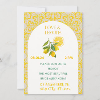 Amour et citrons Invitation à la douche nuptiale