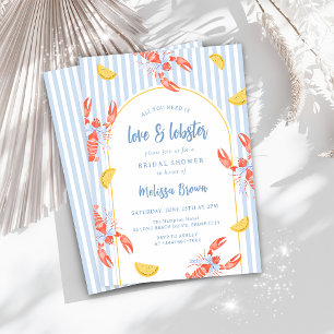 Amour et homard Seafood Bridal Shower Invitation
