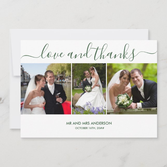 Amour et Merci 3 Mariage Photo Hunter Green (Devant)