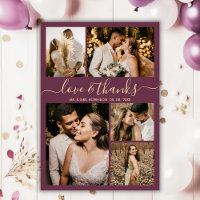 Amour et Merci Burgundy Photo Collage Mariage