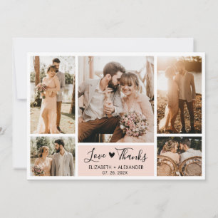 Amour et Merci Coeur Mariage Photo Collage Merci