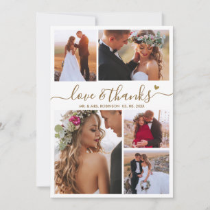 Amour et Merci Coeur Script Photo Collage Mariage