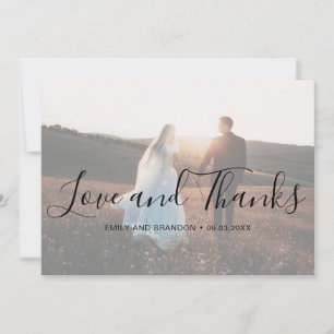 Amour et Merci Elegant Script Photo Mariage