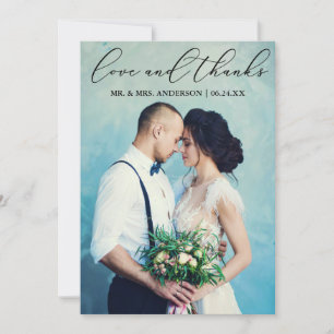 Amour et Merci Élégante Calligraphie Mariage Photo