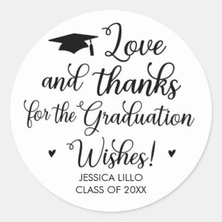 Amour et Merci Graduation Party Favoriser Sticker