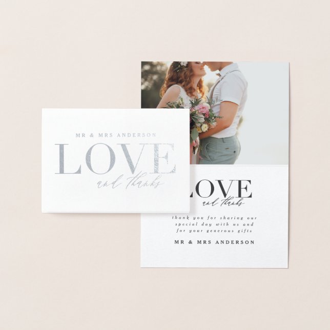Amour et merci mariage carte de remerciements (Affichage)