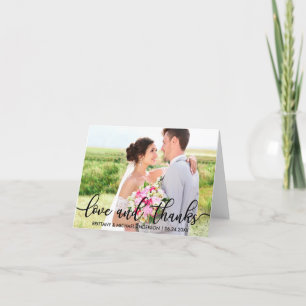 Amour et Merci Mariage Merci Photo B Note