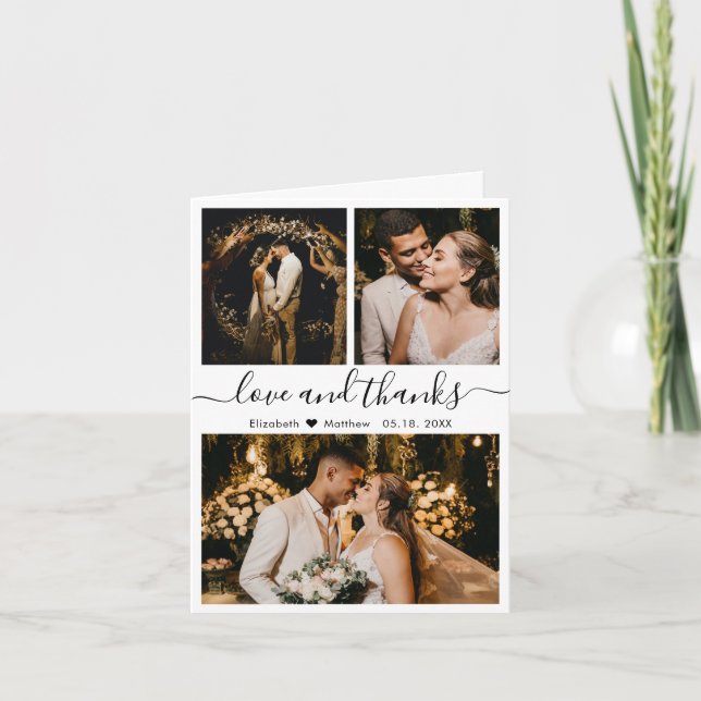 Amour et Merci Mariage Photo Collage Merci (Devant)