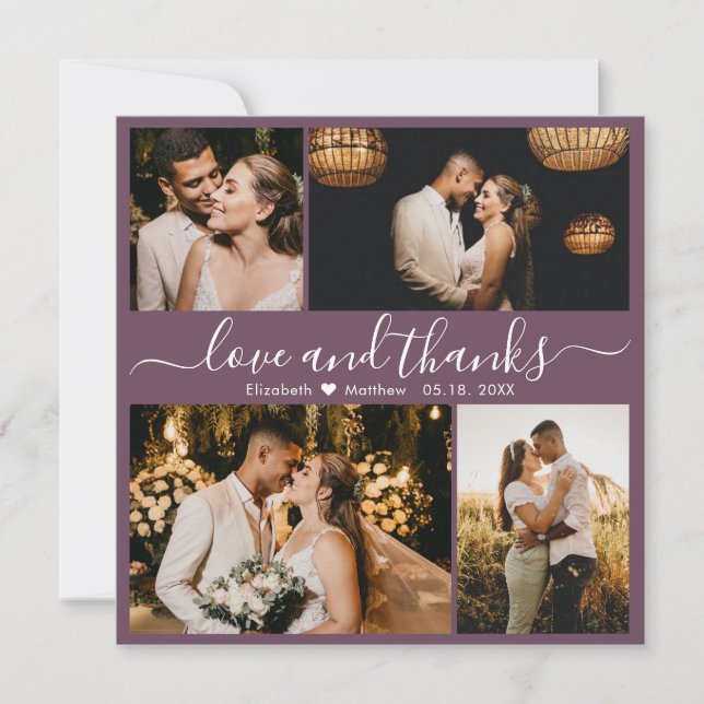 Amour et Merci Mauve Mariage photo (Devant)