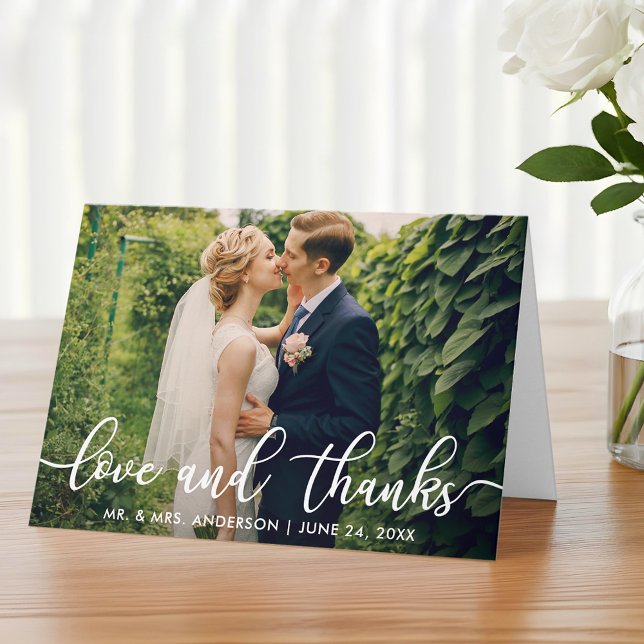 Amour et Merci | Merci photo mariage (Customize to add text to inside of card.)