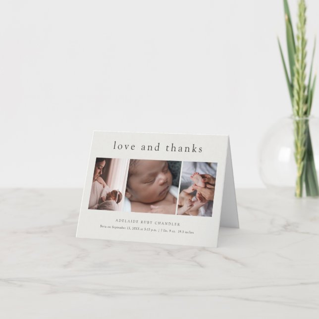 Amour et Merci Minimal 4 Photo Nouveau bébé (Devant)