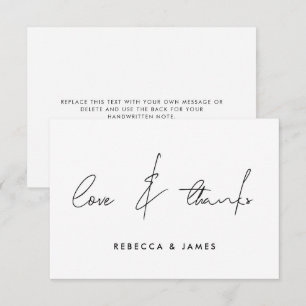Amour et Merci Minimal Black White Calligraphie