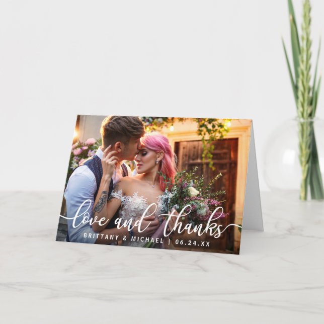 Amour et Merci | Photo du Merci Mariage moderne F (Devant)