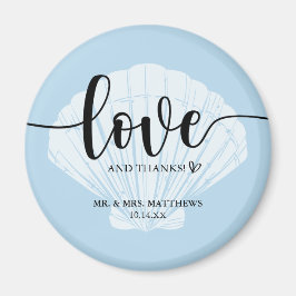 Amour et Merci Seashell Mariage Merci Magnet