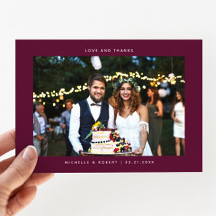 Amour et merci Simple Mariage Photo Cranberry