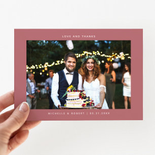 Amour et Merci Simple Mariage Photo Rose