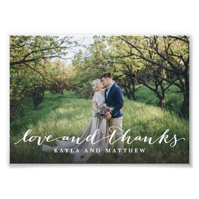 Amour et Merci Simple Script Full Bleed Photo (Devant)