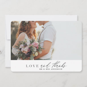Amour et mercis épousant le carte de remerciements